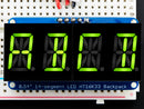 Quad Alphanumeric Display -Yellow-Green 0.54\" Digits w/ Backpack