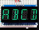 Quad Alphanumeric Display - Pure Green 0.54\" Digits w/ Backpack