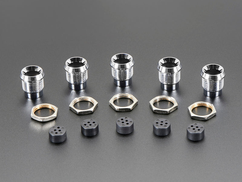 8mm Chromed Metal Wide Bevel LED Holder - Pack of 5