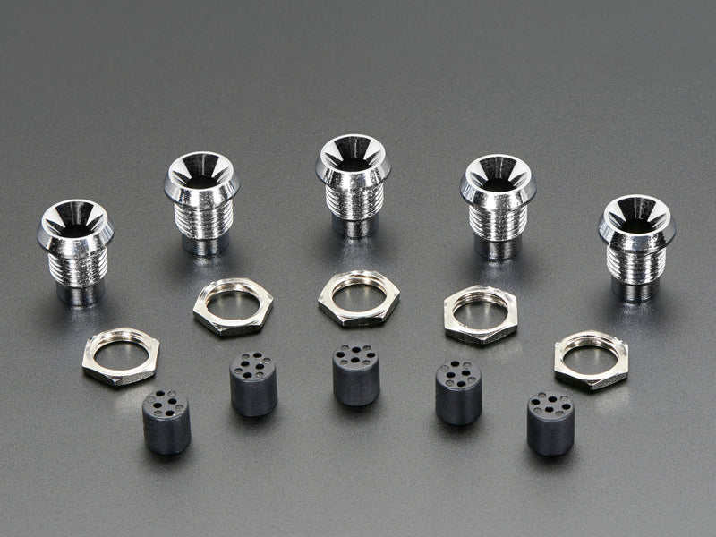 5mm Chromed Metal Wide Concave Bevel LED Holder - Pack of 5