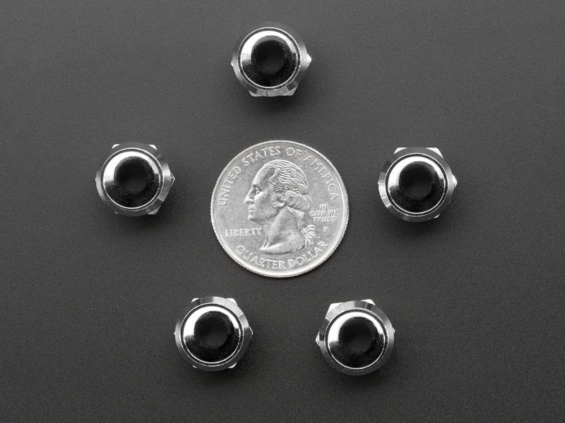 5mm Chromed Metal Wide Concave Bevel LED Holder - Pack of 5