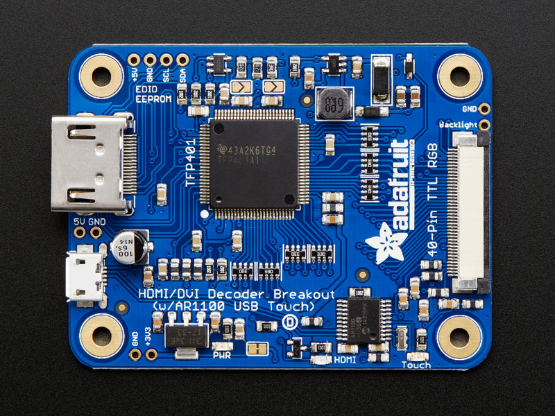 TFP401 HDMI/DVI Decoder to 40-Pin TTL Breakout - With Touch
