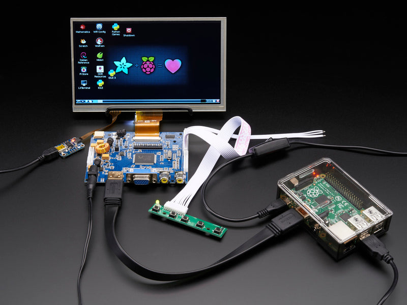 HDMI 4 Pi: 7\" Display & Audio 1024x600 w/Touchscreen