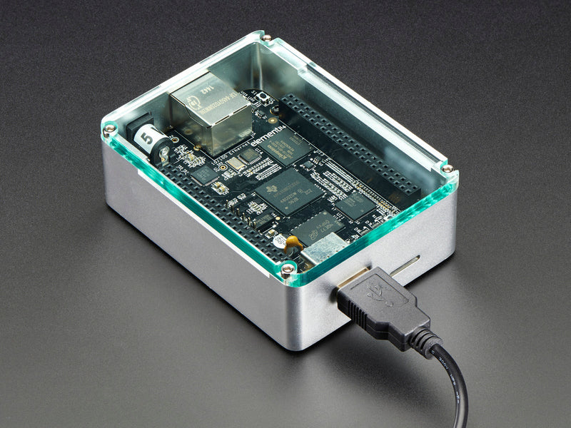 Anidees BeagleBoneBlack Case - Silver Aluminum with Crystal Top