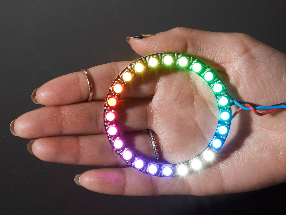 Buy NeoPixel Ring - 24 x 5050 RGBW LEDs w/ Integrated Drivers ADA2863 ...
