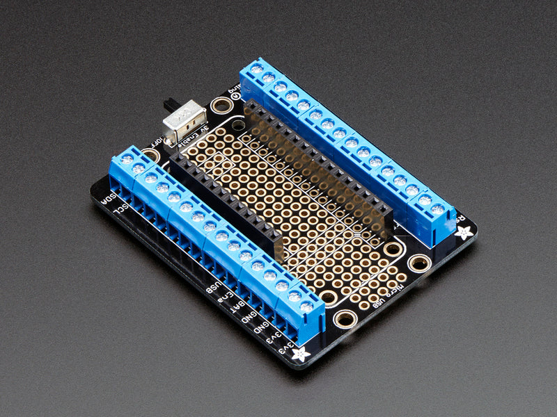 Assembled Terminal Block Breakout FeatherWing for all Feathers