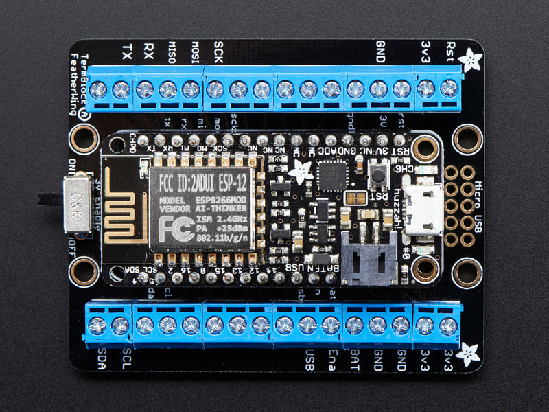 Assembled Terminal Block Breakout FeatherWing for all Feathers
