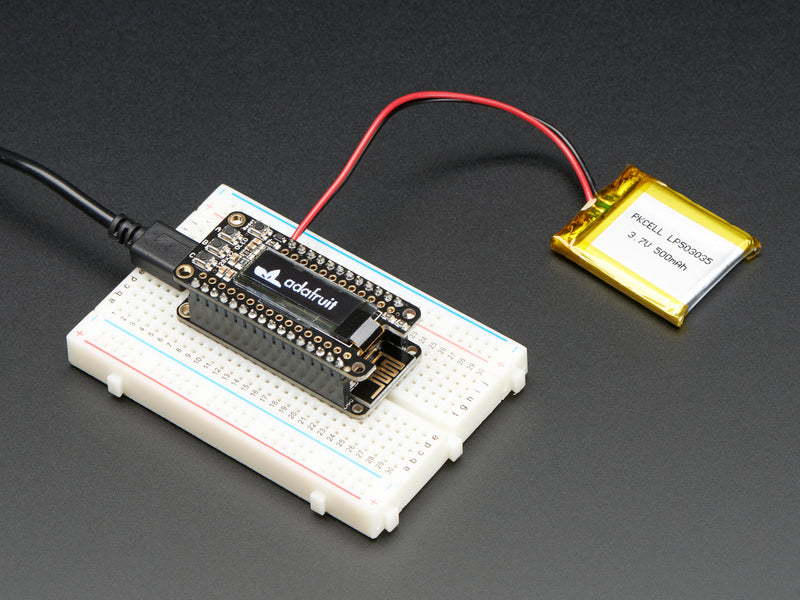 Assembled Adafruit FeatherWing OLED