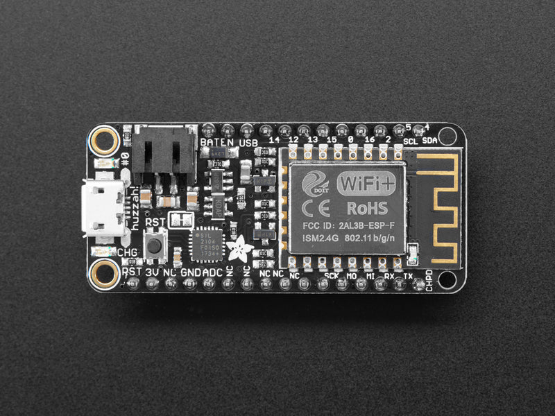 Assembled Adafruit Feather HUZZAH with ESP8266 With Headers