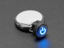 Mini Illuminated Momentary Pushbutton - Blue Power Symbol