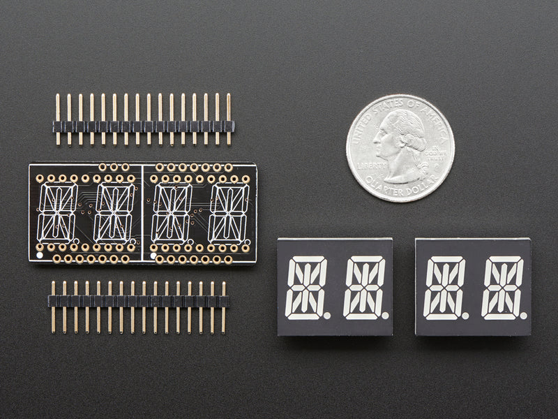 Adafruit 0.54\" Quad Alphanumeric FeatherWing Display - Green