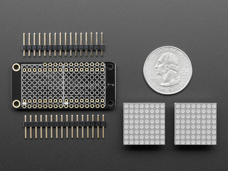 Adafruit 0.8\" 8x16 LED Matrix FeatherWing Display - Red