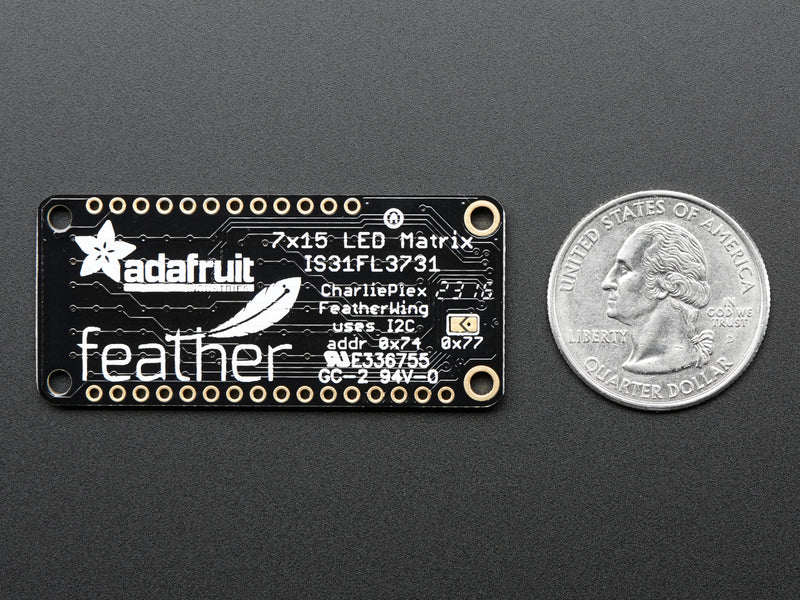 Adafruit 15x7 CharliePlex LED Matrix FeatherWing - Warm White