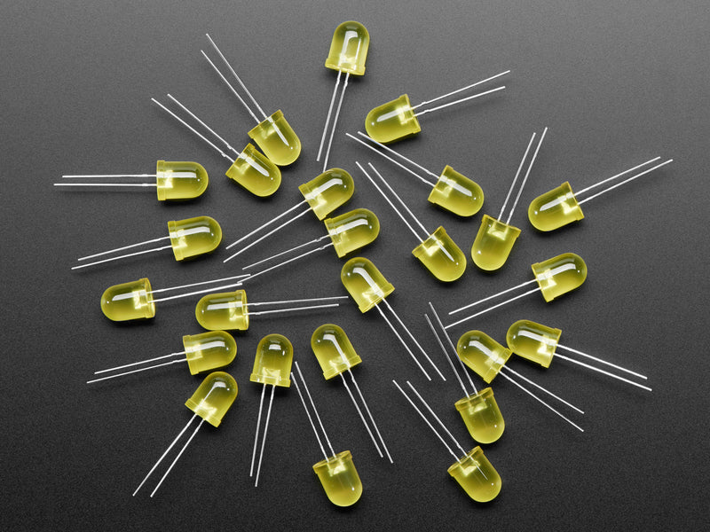 Diffused Yellow 10mm LED (25 pack)