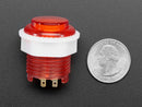 Mini LED Arcade Button - 24mm Translucent Red