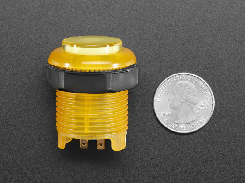 Arcade Button with LED - 30mm Translucent Yellow