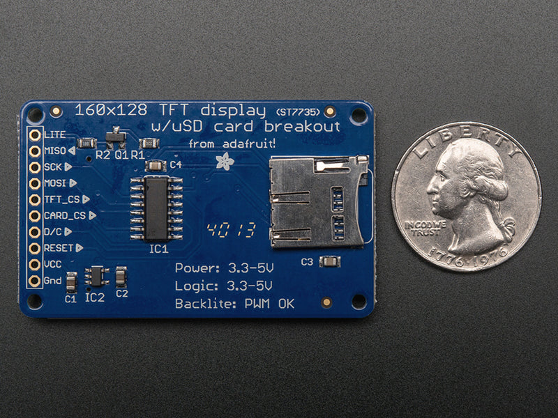 1.8\" Color TFT LCD display with MicroSD Card Breakout