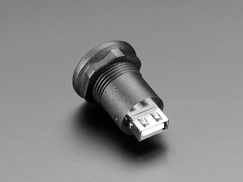 USB B Jack to USB A Jack Round Panel Mount Adapter