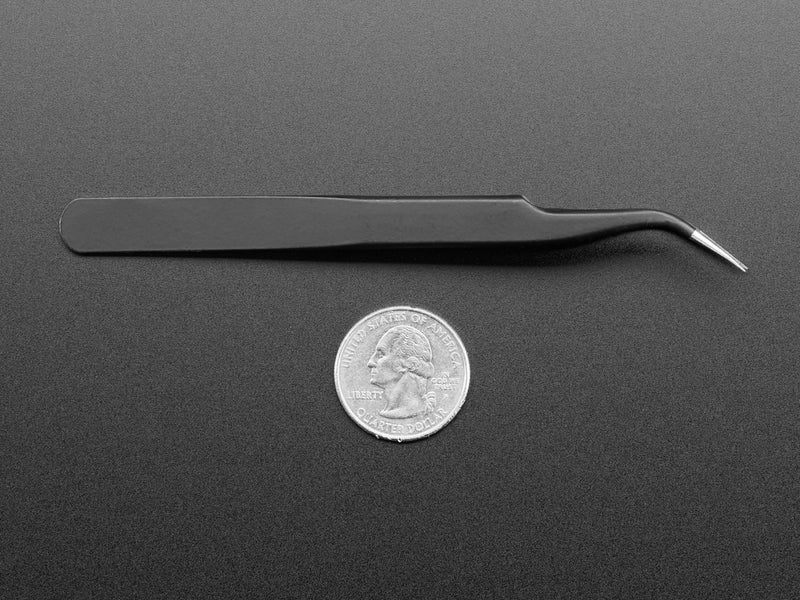 Fine tip curved tweezers - ESD safe