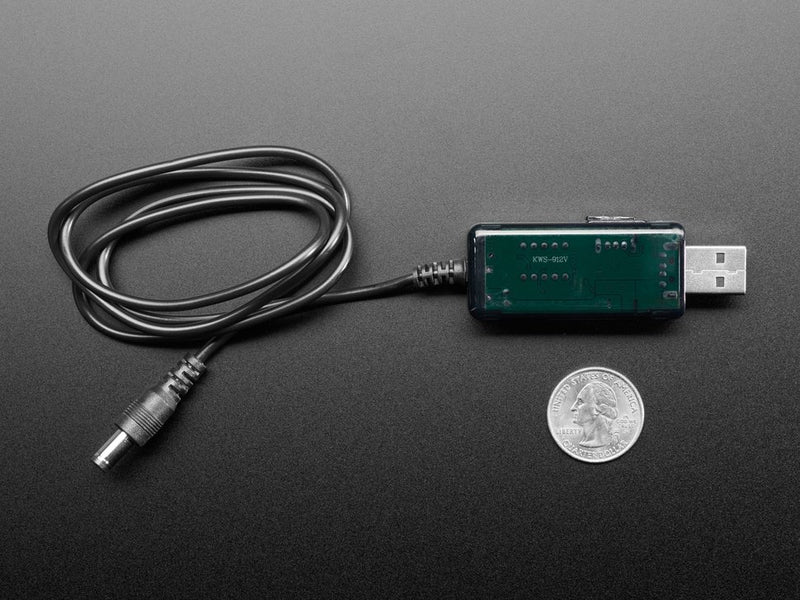 USB to 5.5mm/2.1mm DC Booster Cable - 9V or 12V Output