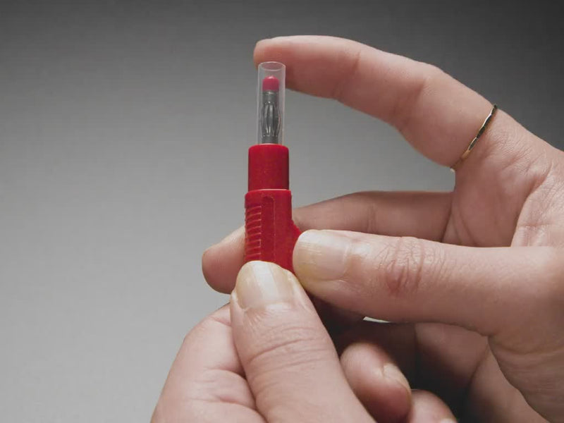 Retractable Stacking Banana Plug Cable - Red 0.5 meter long