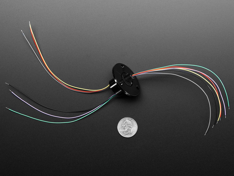 Slip Ring with Flange - 22mm diameter, 6 wires, max 240V @ 2A