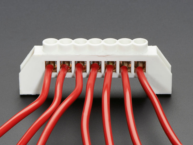 Power Distribution Bus - 7 x 6mm diameter solid brass