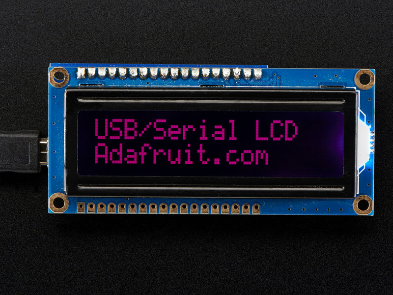 USB + Serial Backpack Kit with 16x2  RGB backlight negative LCD