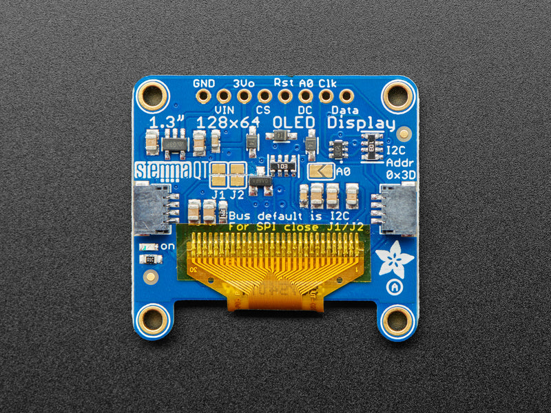 Monochrome 1.3\" 128x64 OLED graphic display - STEMMA QT / Qwiic