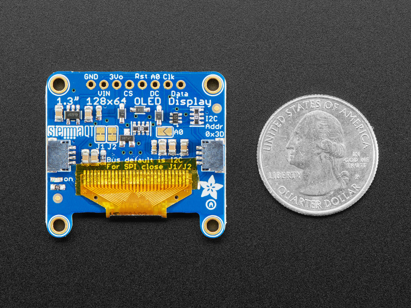 Monochrome 1.3\" 128x64 OLED graphic display - STEMMA QT / Qwiic