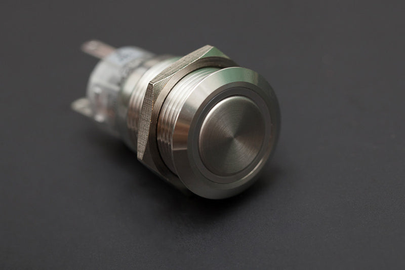 Metal illuminated pushbutton-Blue Ring - Buy - Pakronics®- STEM Educational kit supplier Australia- coding - robotics