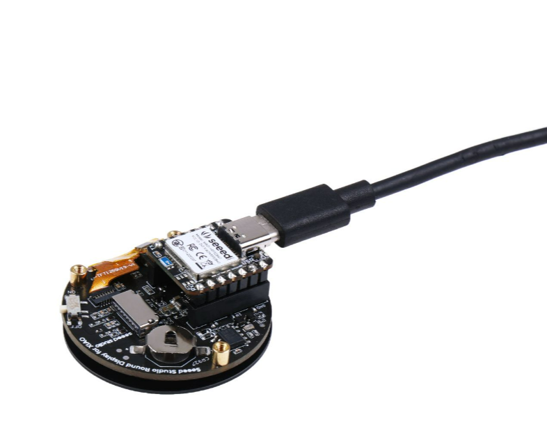 Products Seeed Studio Round Display for XIAO - 1.28-inch round touch screen, 240×240 resolution, 65k colors, RTC, charge IC, TF card slot, JST 1.25 connector, All XIAO Compatible,HMI, Smart Home, Wearables